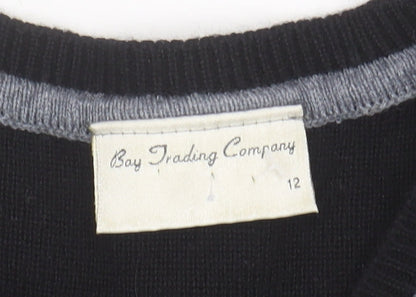 Bay Trading Women's Black T-Shirt Dress Size 12