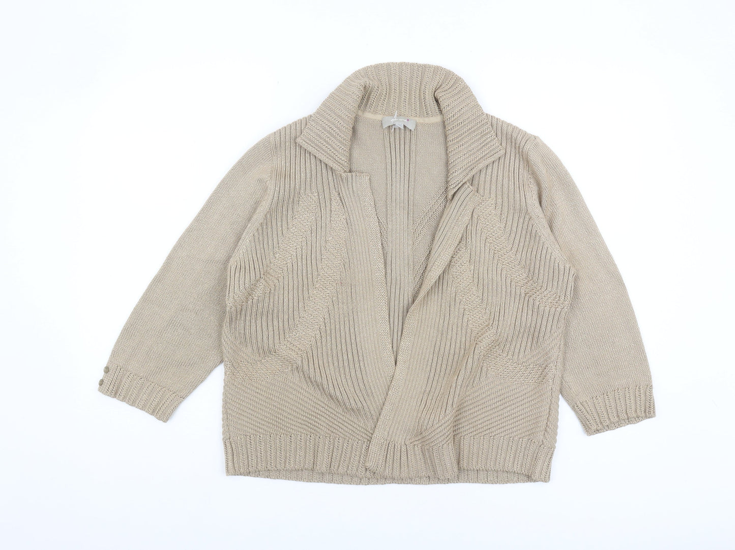 Womens UK Size 16 Marks and Spencer Beige Cardigan Jumper
