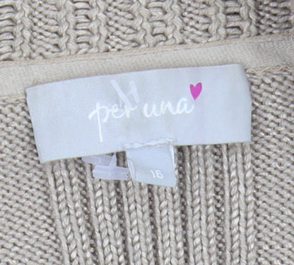 Womens UK Size 16 Marks and Spencer Beige Cardigan Jumper