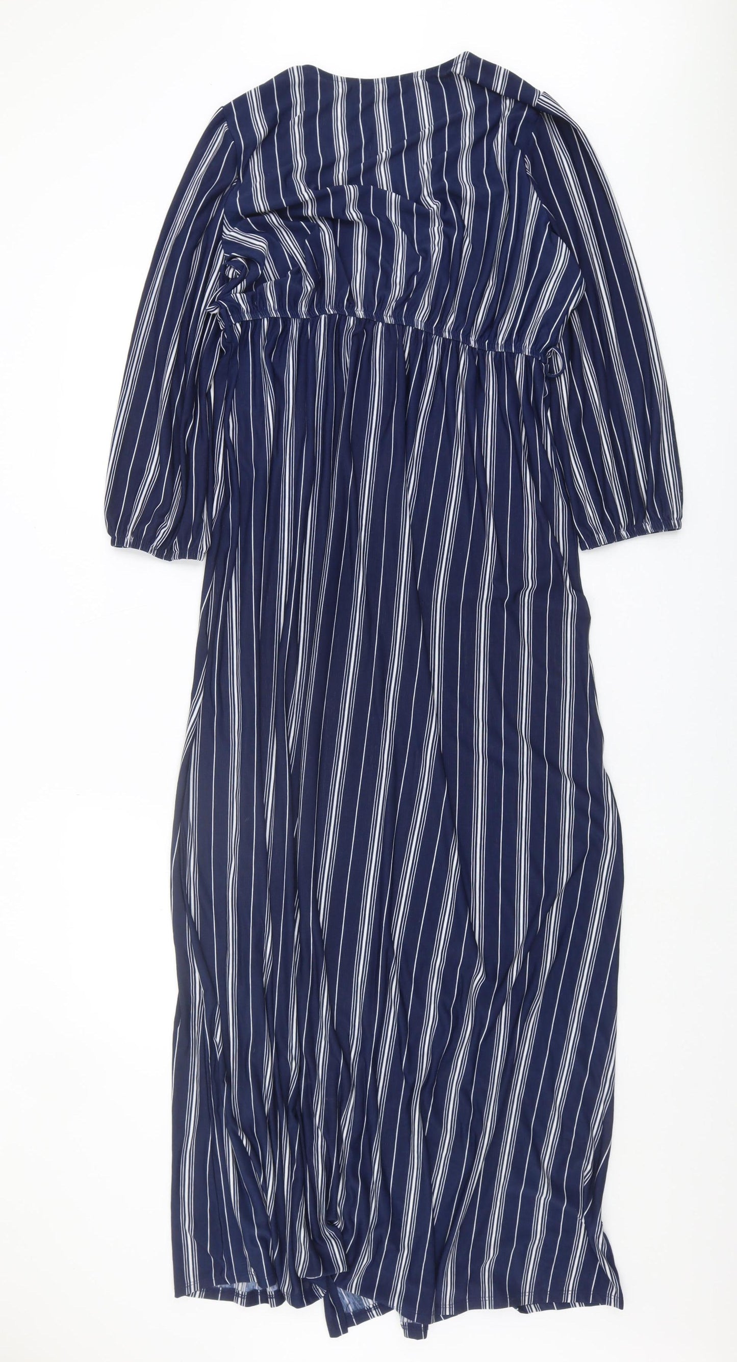 IRIS Women's Blue Long Wrap Dress XL Plus Size