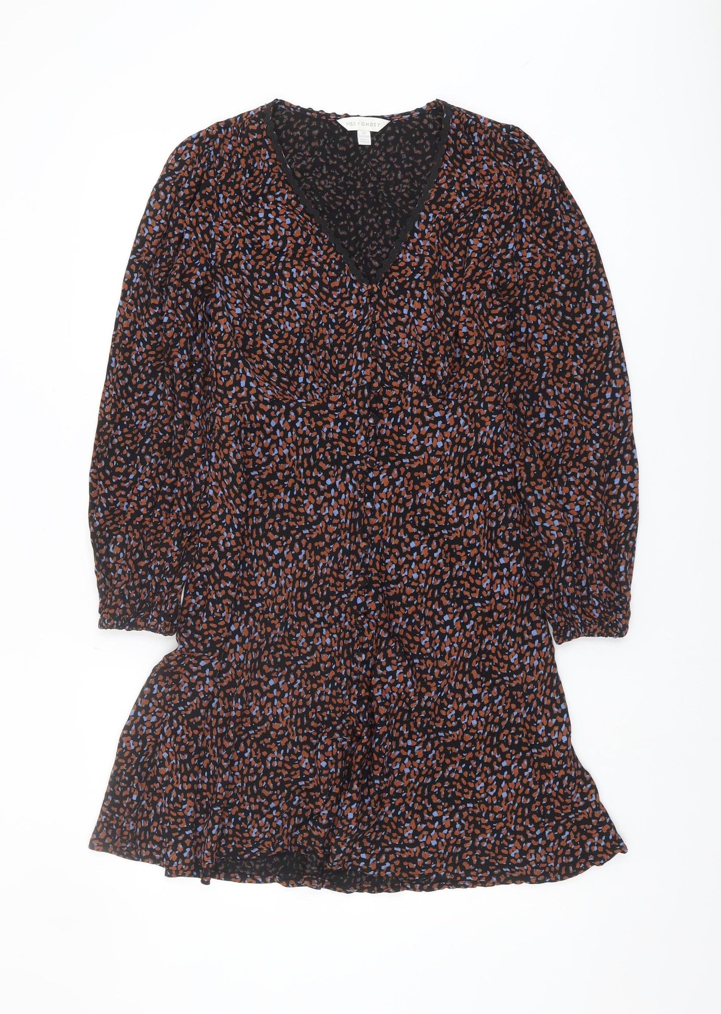 M&S Women's Multicoloured A-Line Animal Print Dress