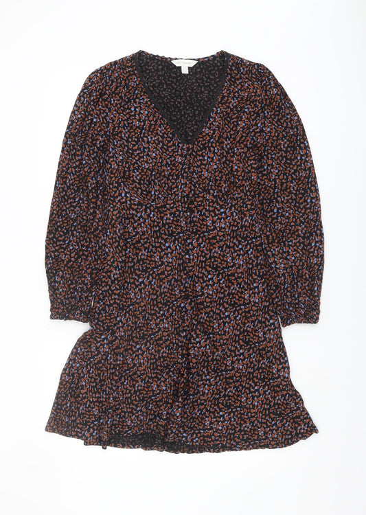 M&S Women's Multicoloured A-Line Animal Print Dress