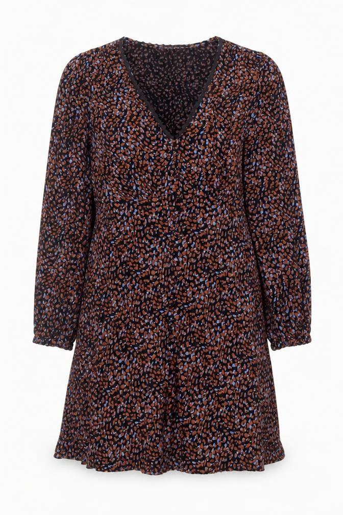 M&S Women's Multicoloured A-Line Animal Print Dress