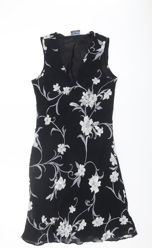 Dorothy Perkins Women's Black Floral Dress Size 10