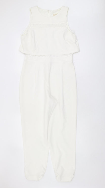 River Island Women's White Jumpsuit Size 10