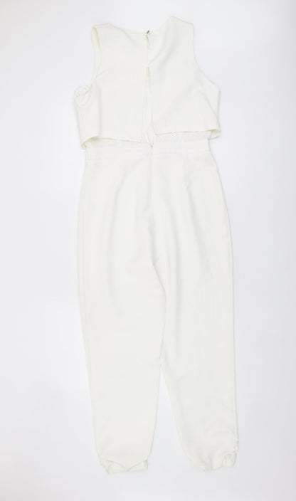 River Island Women's White Jumpsuit Size 10