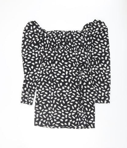 PrettyLittleThing Women's Black Off Shoulder Dress Size 8