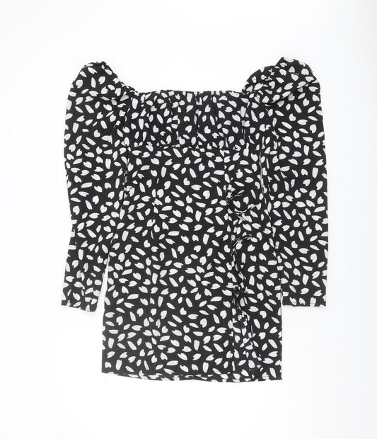 PrettyLittleThing Women's Black Off Shoulder Dress Size 8