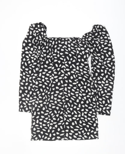 PrettyLittleThing Women's Black Off Shoulder Dress Size 8