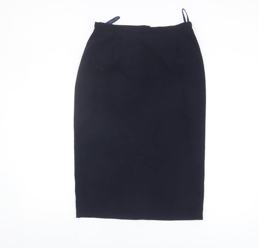 Anne Brooks Petite Black Midi Pencil Skirt Size 12