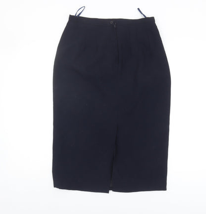 Anne Brooks Petite Black Midi Pencil Skirt Size 12