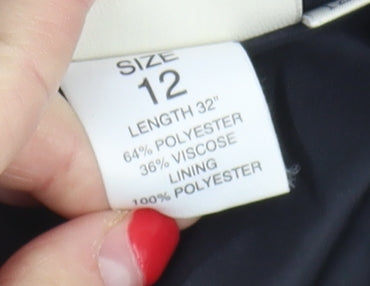 Anne Brooks Petite Black Midi Pencil Skirt Size 12