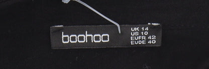 Boohoo Women’s Black Collared Belted Dress Size 14