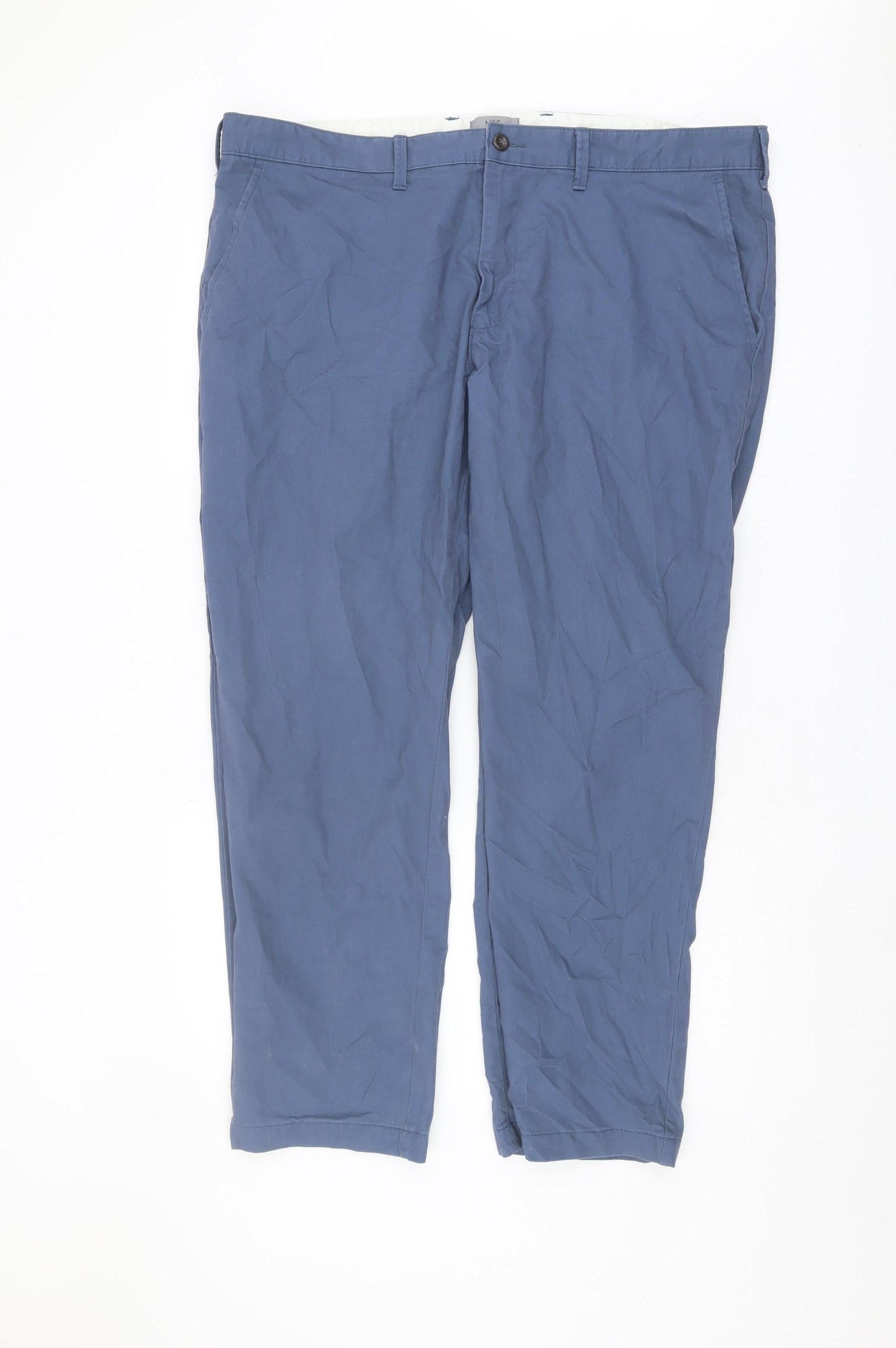 Marks and Spencer Men's Blue Slim Fit Chino Trousers