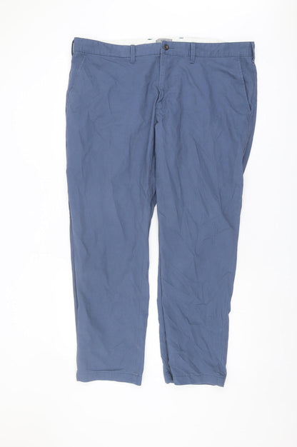 Marks and Spencer Men's Blue Slim Fit Chino Trousers