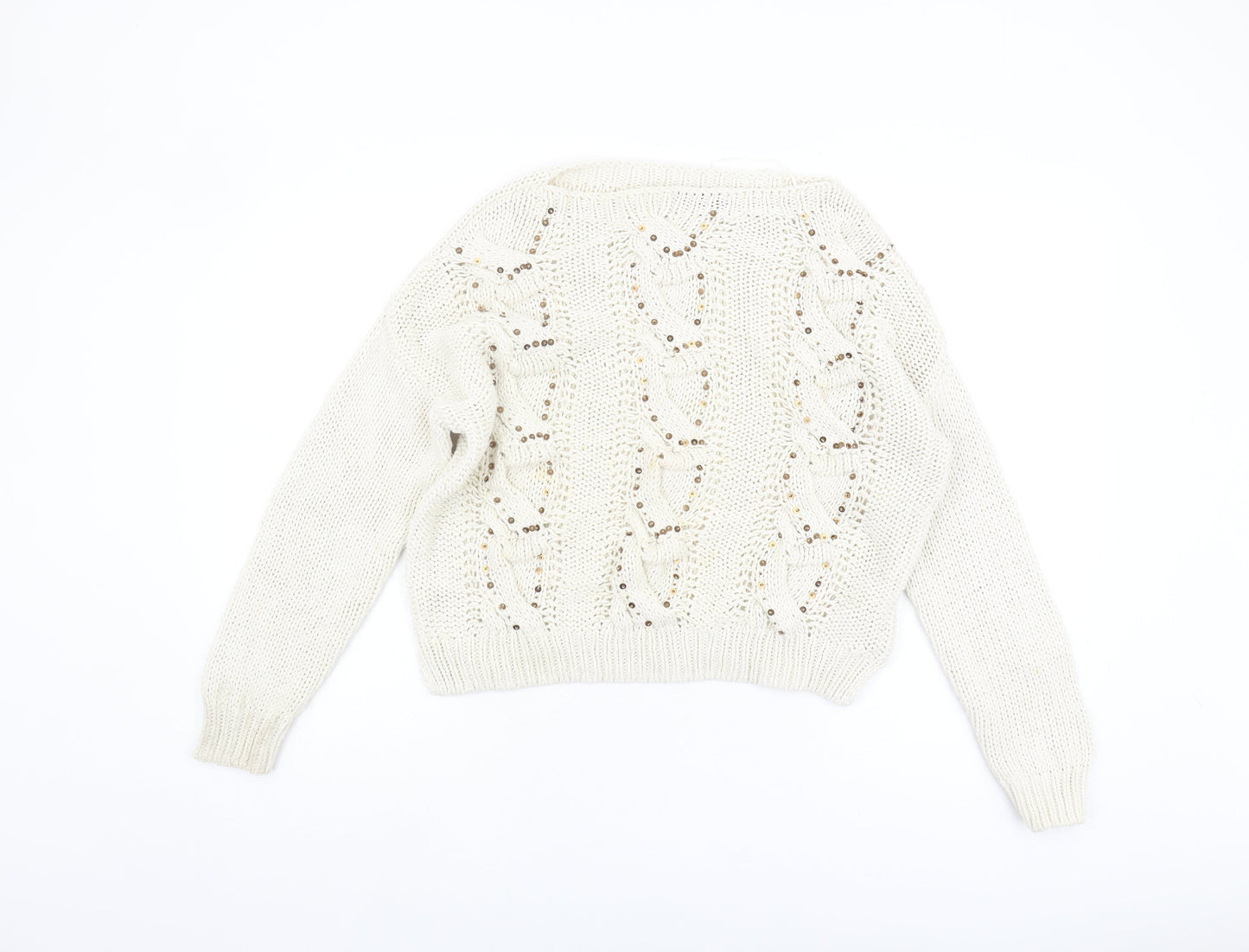 Womens UK Size 14 Marks and Spencer Ivory Pullover Jumper