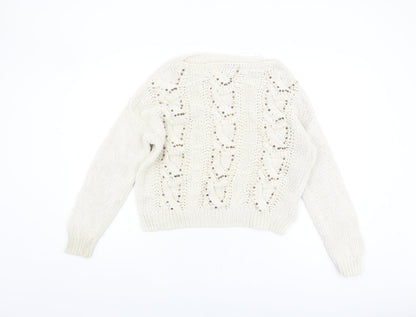 Womens UK Size 14 Marks and Spencer Ivory Pullover Jumper