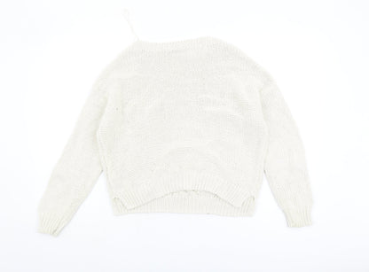 Womens UK Size 14 Marks and Spencer Ivory Pullover Jumper