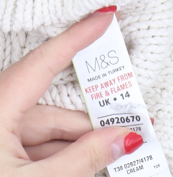 Womens UK Size 14 Marks and Spencer Ivory Pullover Jumper