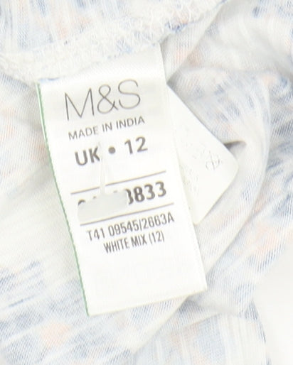 Womens UK Size 12 Marks and Spencer Multicoloured Basic Blouse