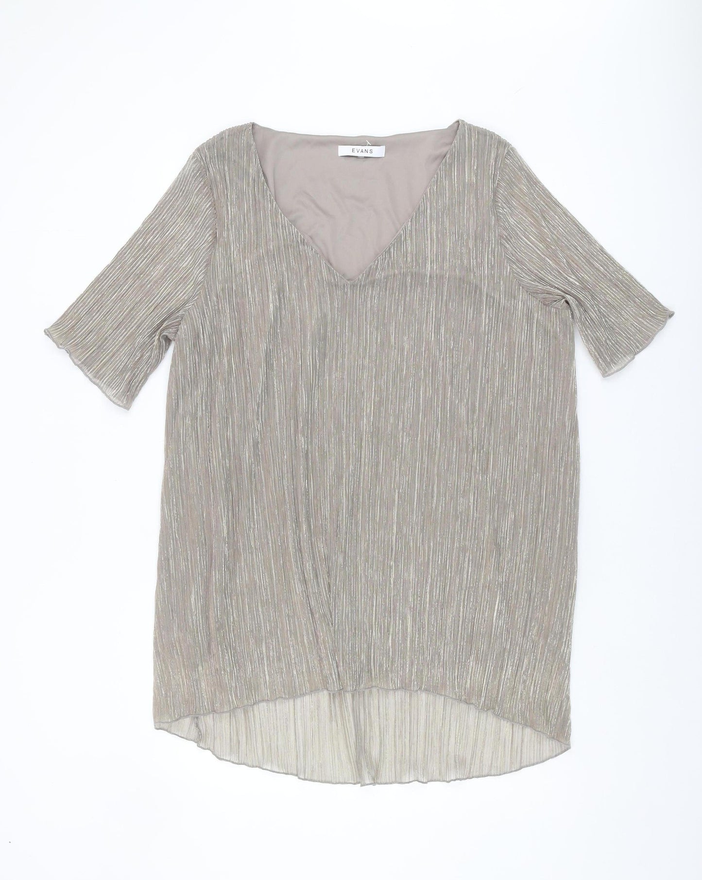 Evans Women’s Grey Plus Size V-Neck Blouse, Size 26
