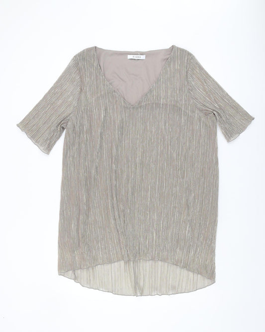 Evans Women’s Grey Plus Size V-Neck Blouse, Size 26