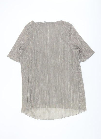 Evans Women’s Grey Plus Size V-Neck Blouse, Size 26