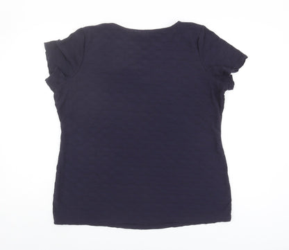 Womens UK Size 18 Per Una Blue Basic T-Shirt