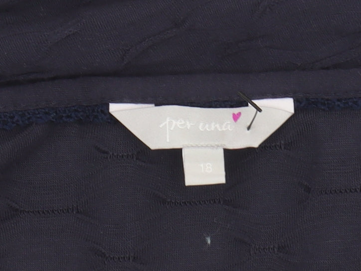 Womens UK Size 18 Per Una Blue Basic T-Shirt