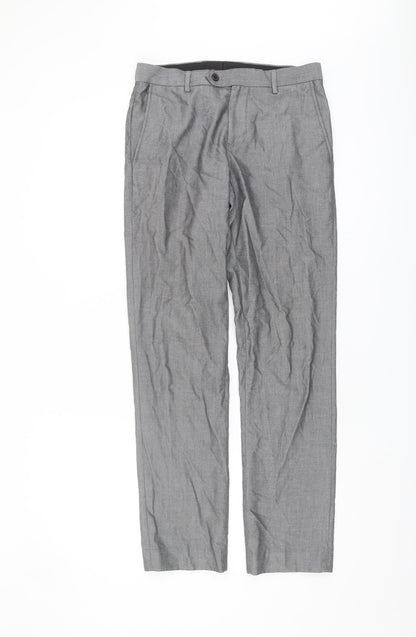 Next Men's Grey Regular Fit Trousers 28
