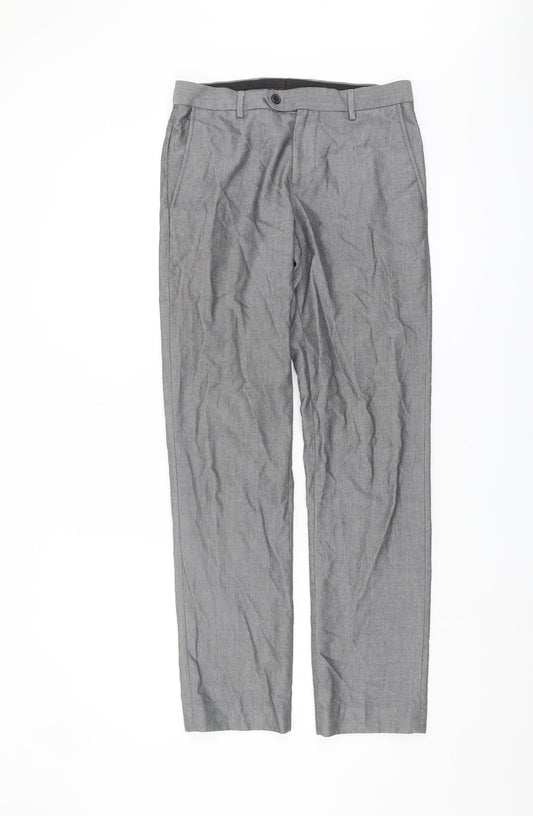 Next Men's Grey Regular Fit Trousers 28