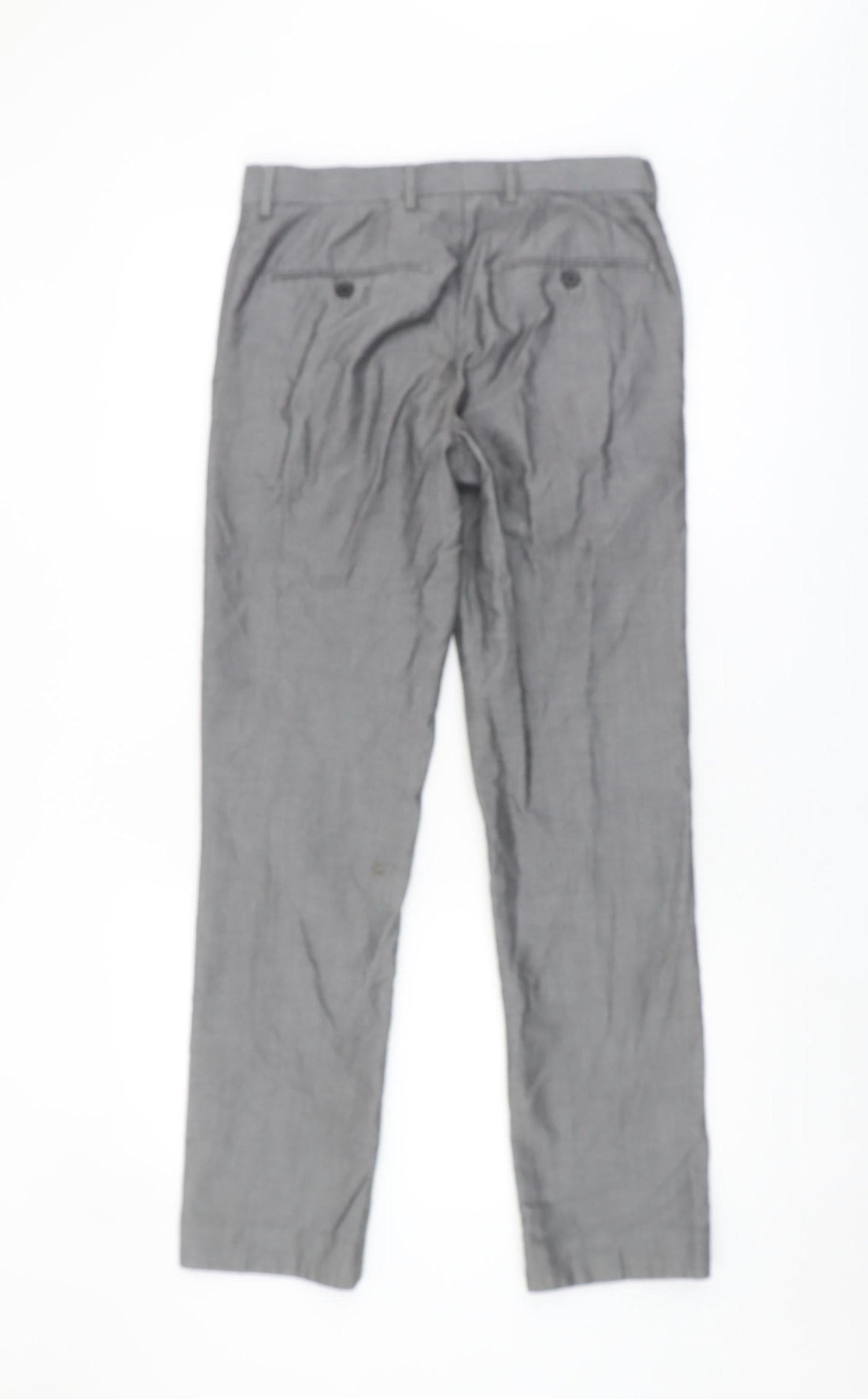 Next Men's Grey Regular Fit Trousers 28