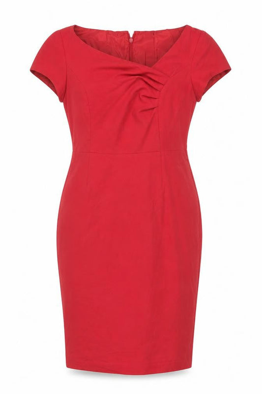 Next Women's Red Sheath Dress Size 14 Short Sleeve