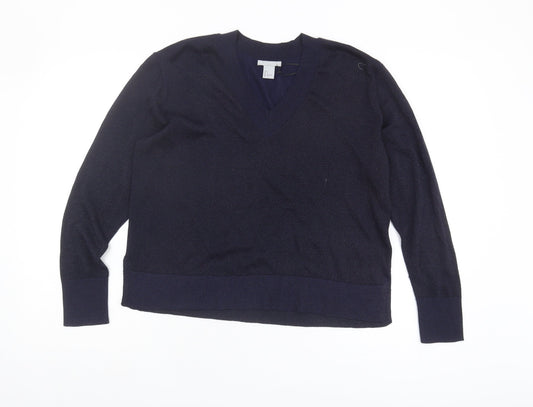 Womens UK Size 8 H&M Blue Pullover Jumper