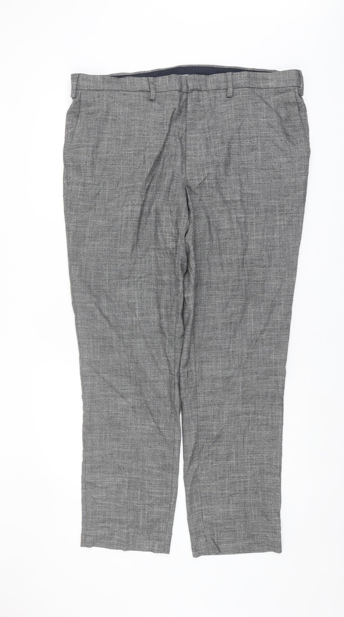Marks and Spencer Men's Grey Slim Trousers, Size 40