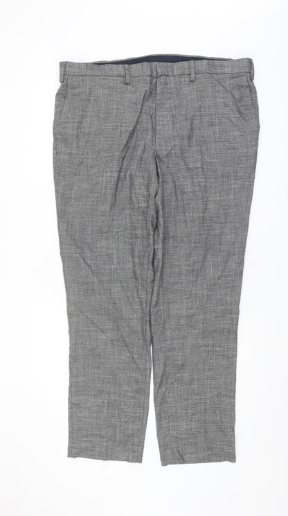 Marks and Spencer Men's Grey Slim Trousers, Size 40