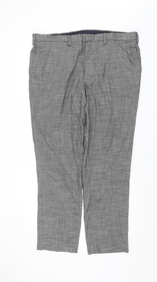 Marks and Spencer Men's Grey Slim Trousers, Size 40