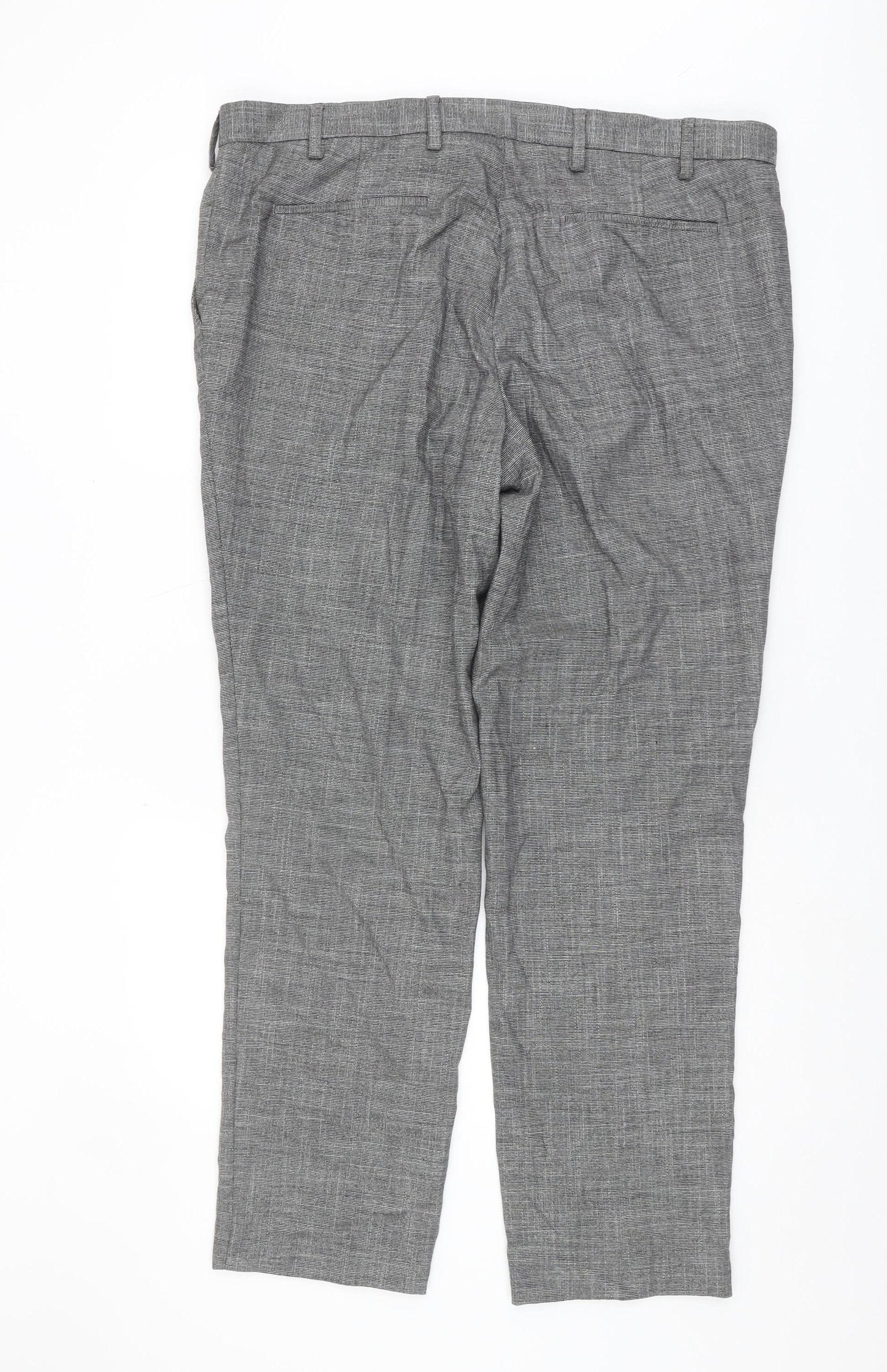 Marks and Spencer Men's Grey Slim Trousers, Size 40