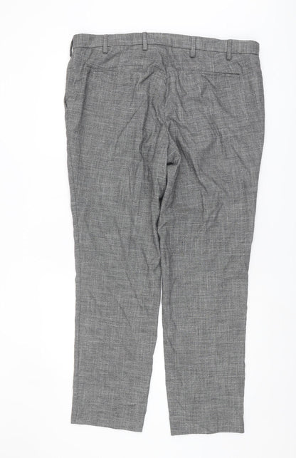 Marks and Spencer Men's Grey Slim Trousers, Size 40