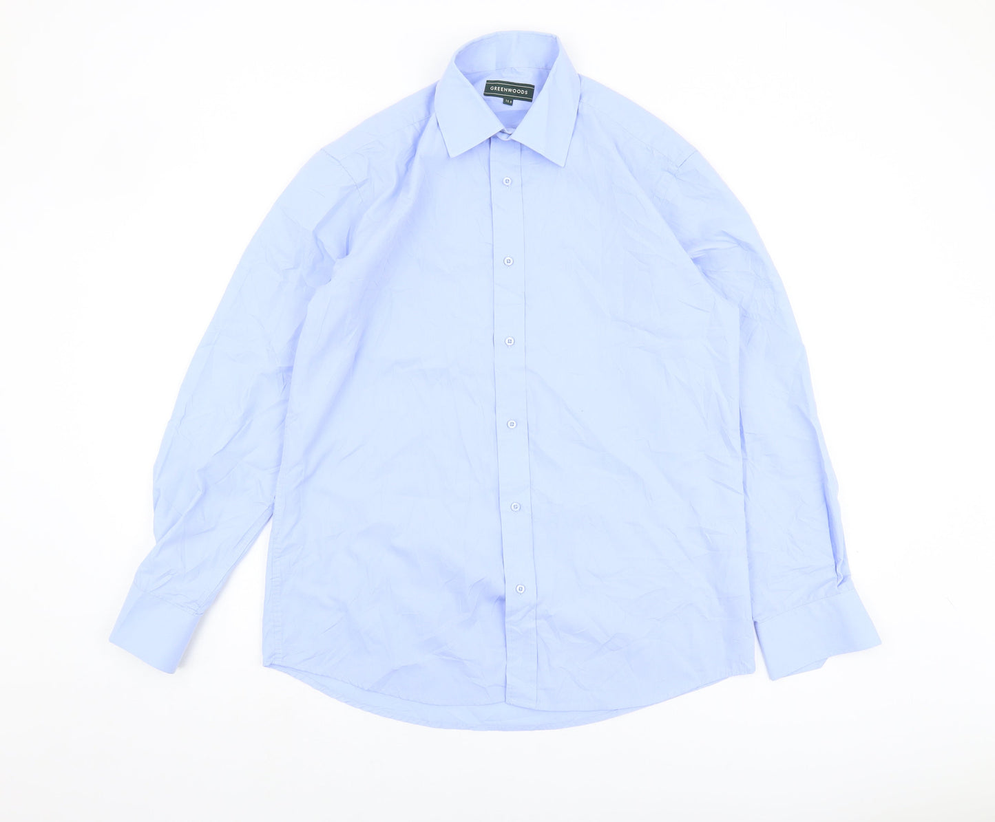 Greenwoods Men's Blue Button-Up Shirt, Size 15.5