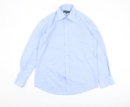 Greenwoods Men's Blue Button-Up Shirt, Size 15.5