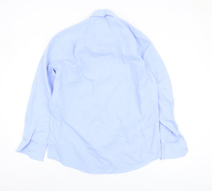 Greenwoods Men's Blue Button-Up Shirt, Size 15.5