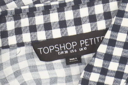 Womens UK Size 10 Topshop Multicoloured Basic Button-Up