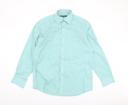 Greenwoods Men's Blue Long Sleeve Button-Up Shirt