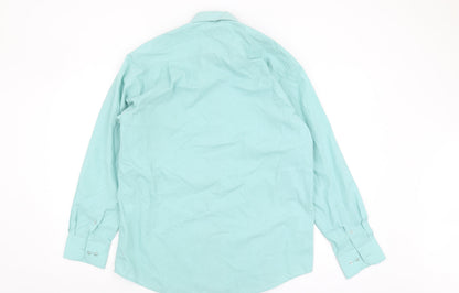 Greenwoods Men's Blue Long Sleeve Button-Up Shirt