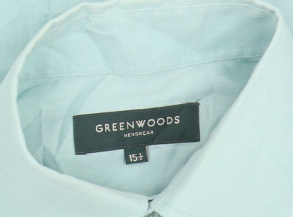 Greenwoods Men's Blue Long Sleeve Button-Up Shirt