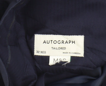 Marks and Spencer Men's Blue Regular Fit Trousers