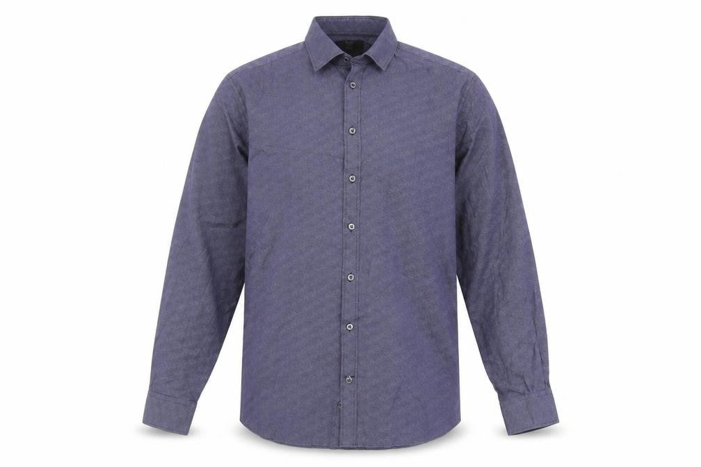 Marks and Spencer Men's Blue Geometric Shirt