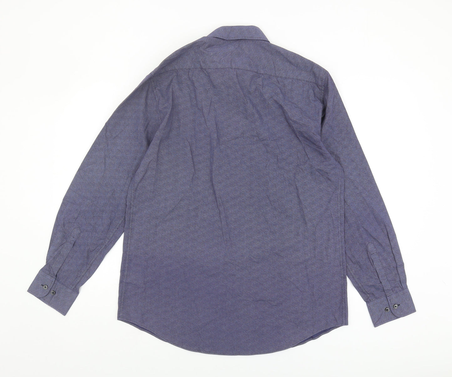 Marks and Spencer Men's Blue Geometric Shirt