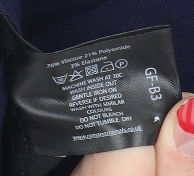 Roman Originals Women's Blue Cropped Trousers - Size 12